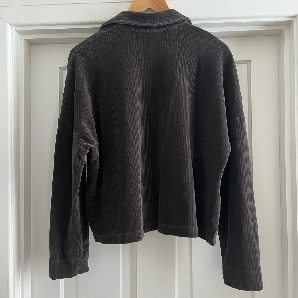 Leset Sophie Boxy Button Down Corduroy Ribbed Brown - Image 4