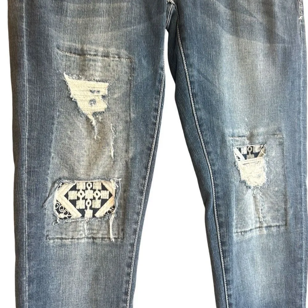 Dear John American Classic‎ Distressed Patch Denim Jeans Women's - Image 6