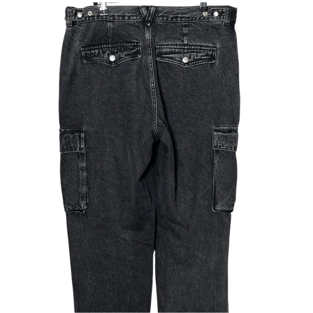 Madewell Low-Slung Straight Cargo Jeans Ranney Wash Black Size 29 Y2K Utility - Image 6