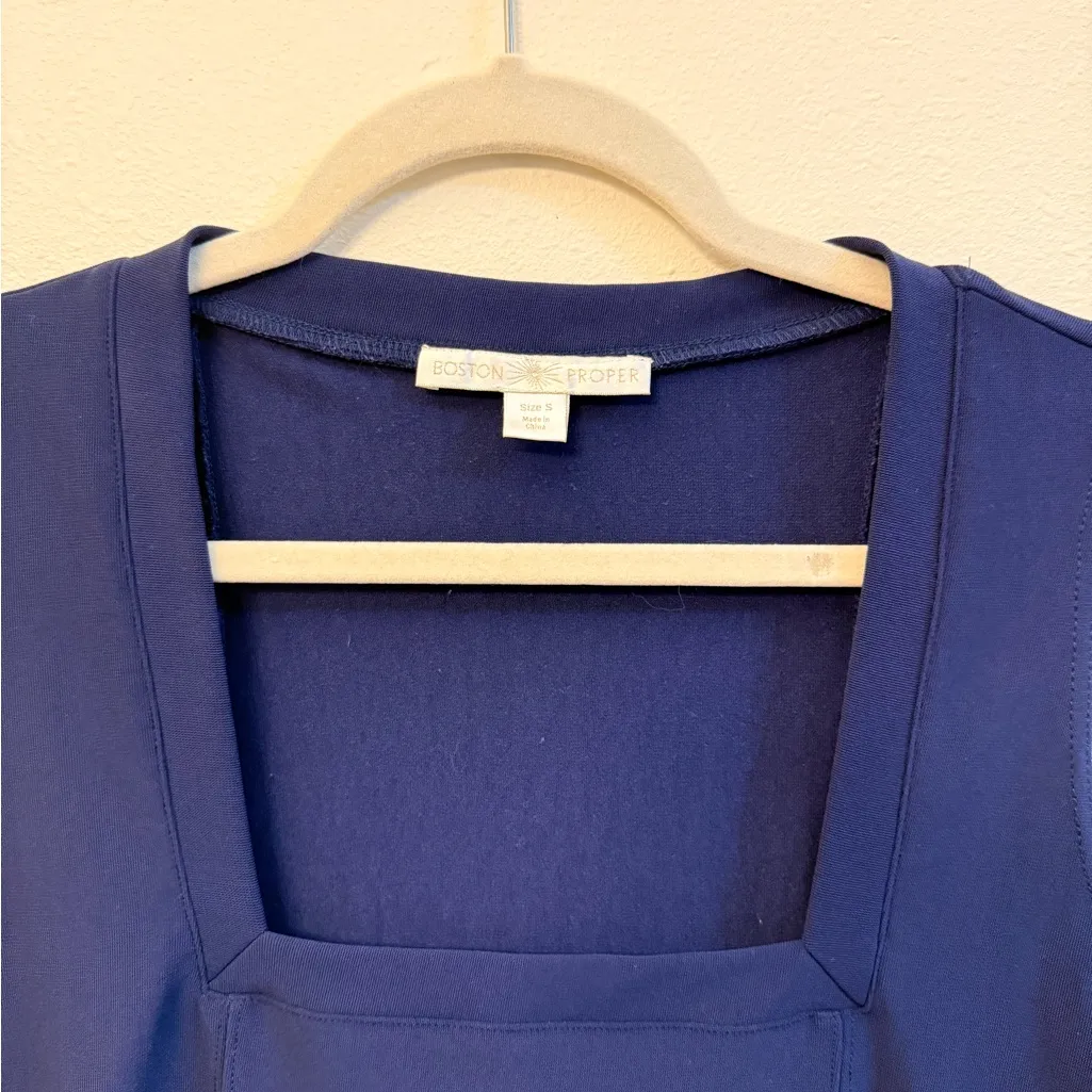 Boston Proper  Navy Blue Mini Dress - Image 4