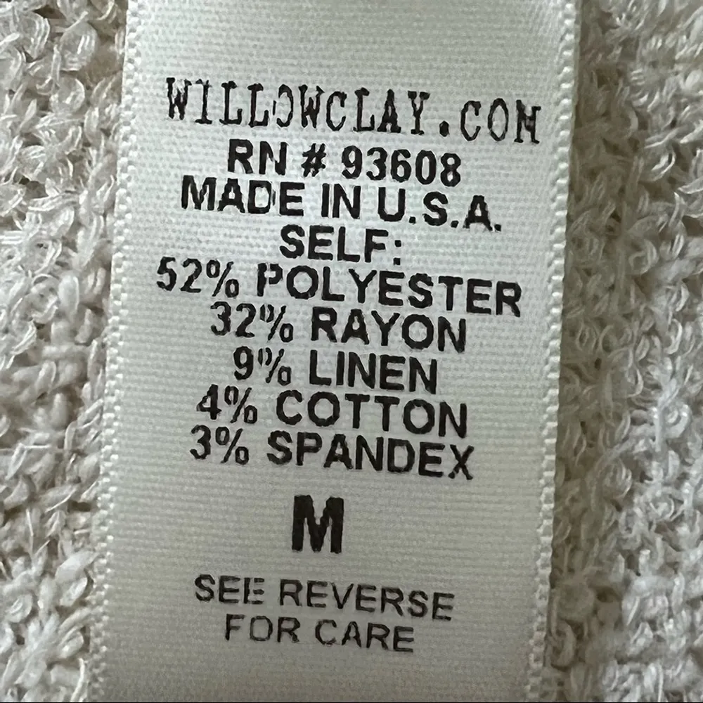 Willow & Clay Blouse Bohemian Linen Knitted Crochet Detail Fishtail - Image 7