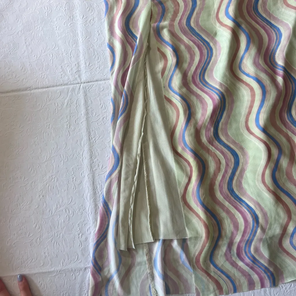 ZARA  Patterned, Colorful, Reflective Strapless Dress - Image 2