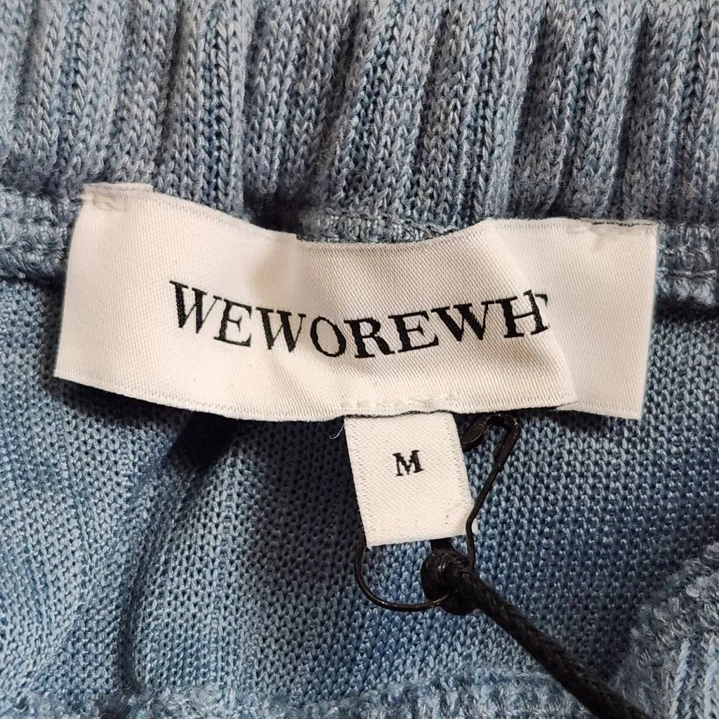 We Wore What  Blue Halter Crop Top Size Medium NWT Tie Neck Halter Top - Image 9