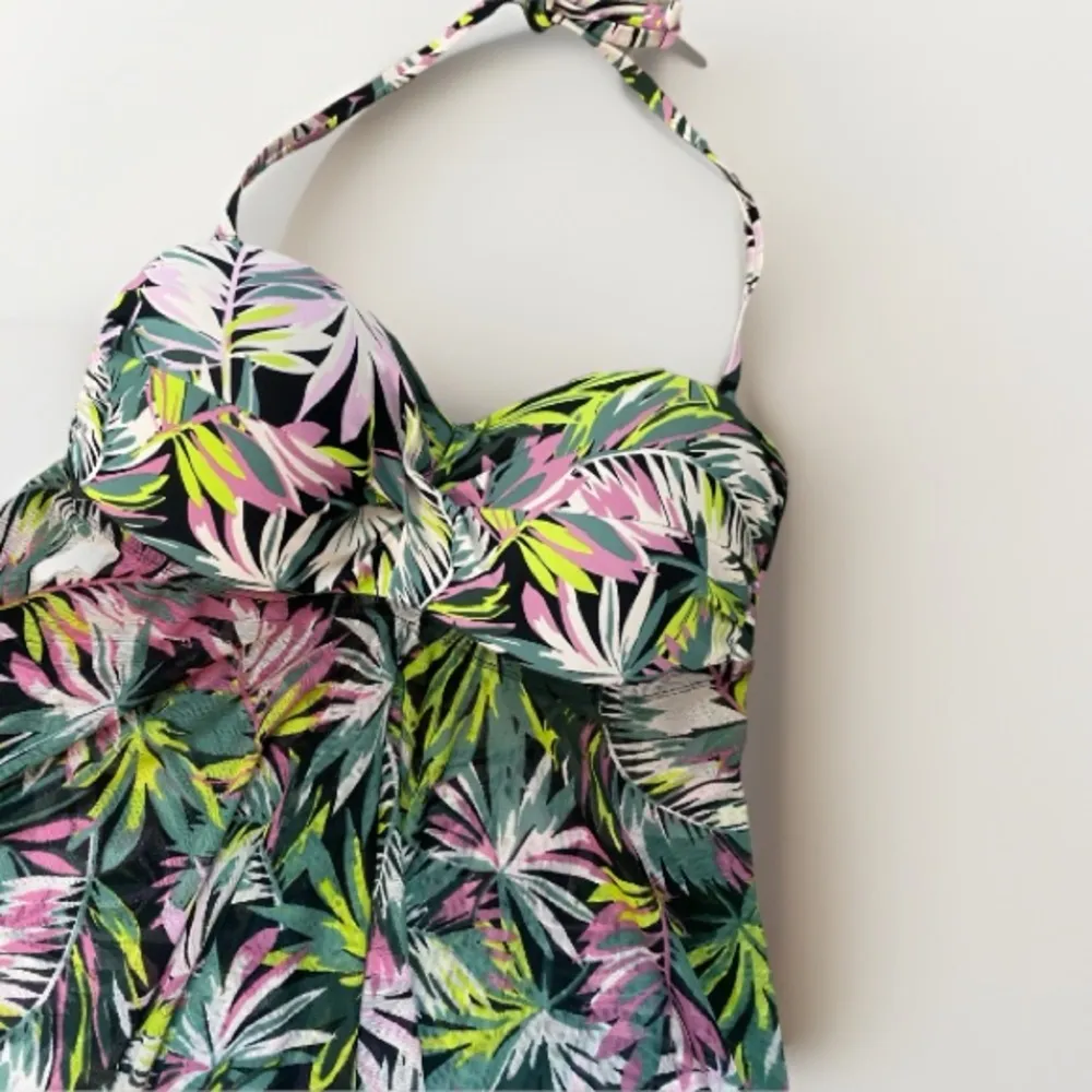 KONA SOL Flyaway Bandeau Tankini Top Womens Small Floral Tropical Print Swimwear - Image 5