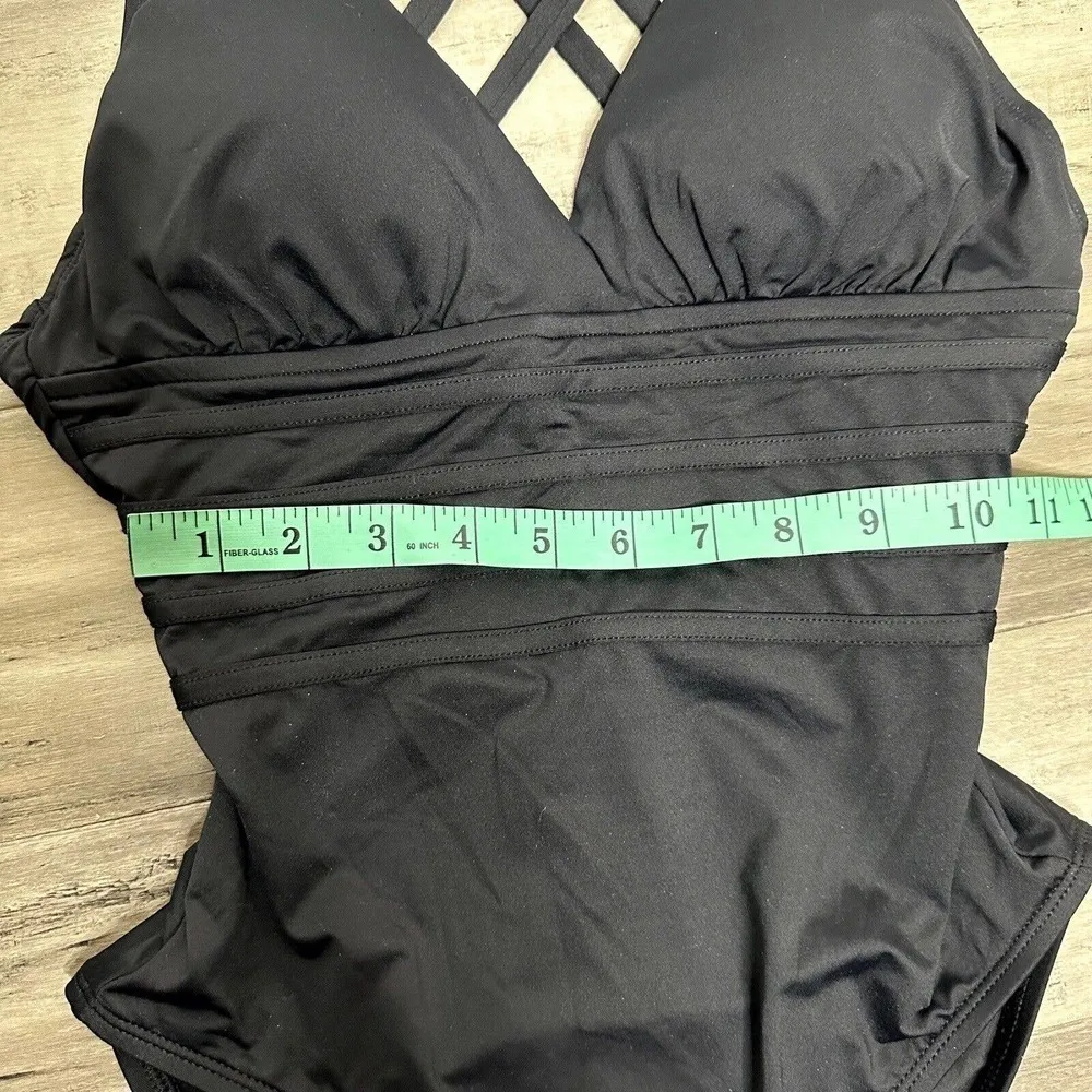 NWT La Blanca Island Goddess One Piece Swimsuit Women's Black Size 4 - Image 8