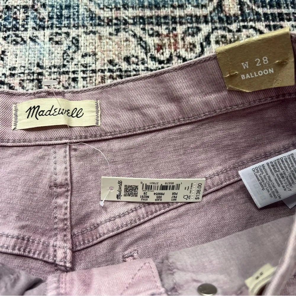 NWT MADEWELL Balloon Jeans Garment-Dyed Edition in Provence Grape Lavender 28 - Image 9