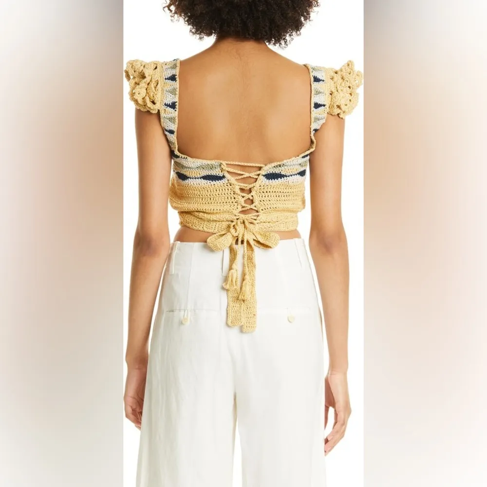 AYNI Ruru Cropped Crochet Top – Size S NWT Boho - Image 2