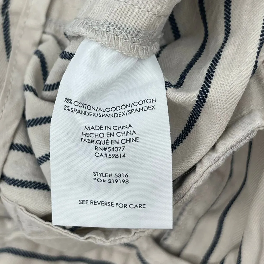 CABI Pants SZ 6 #5316 Stripe Tick Tock Crop Business Work Office Cotton Stretch - Image 15