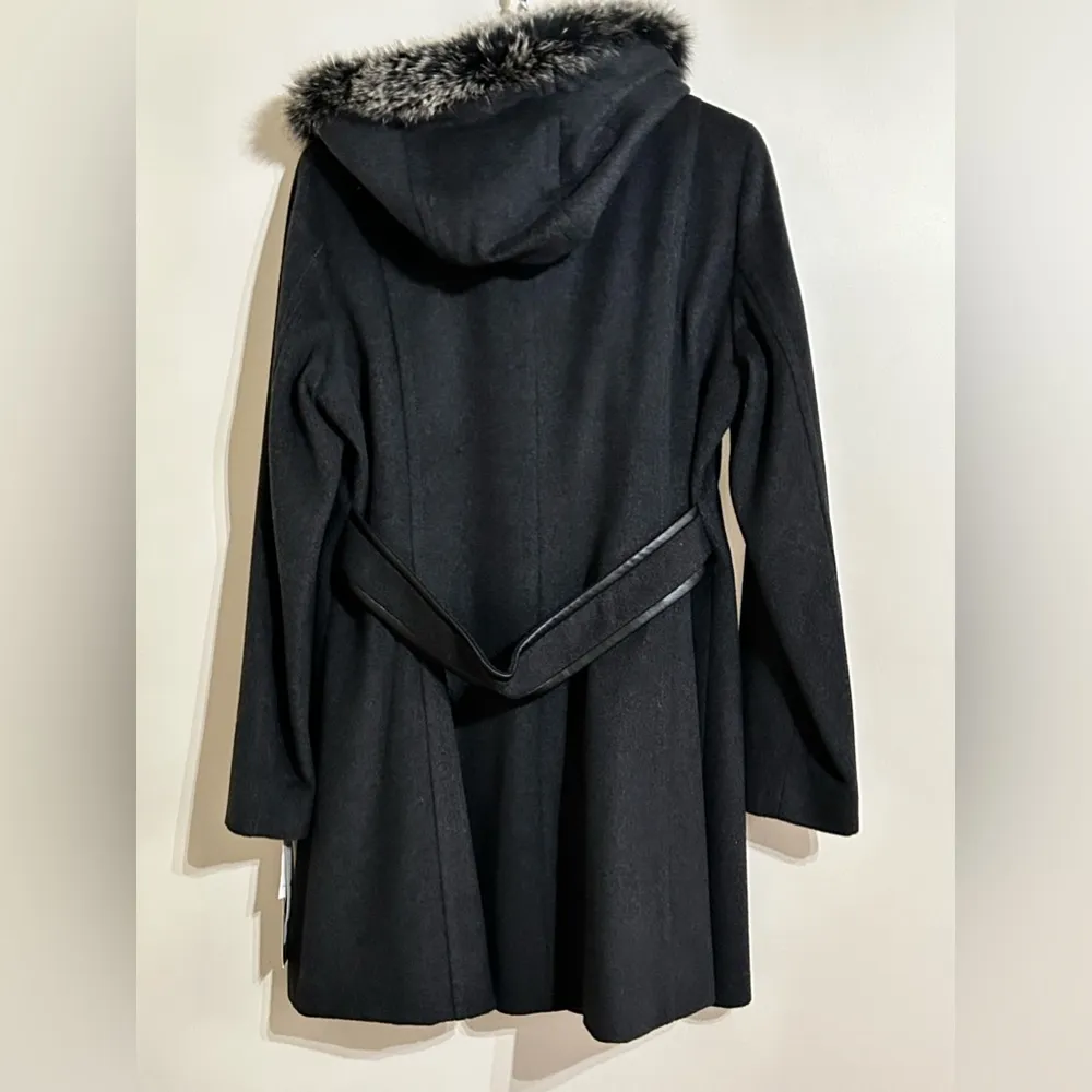 NWT Forecastor of Boston platinum Wool and Saga Fox coat Black Size 10 - Image 10