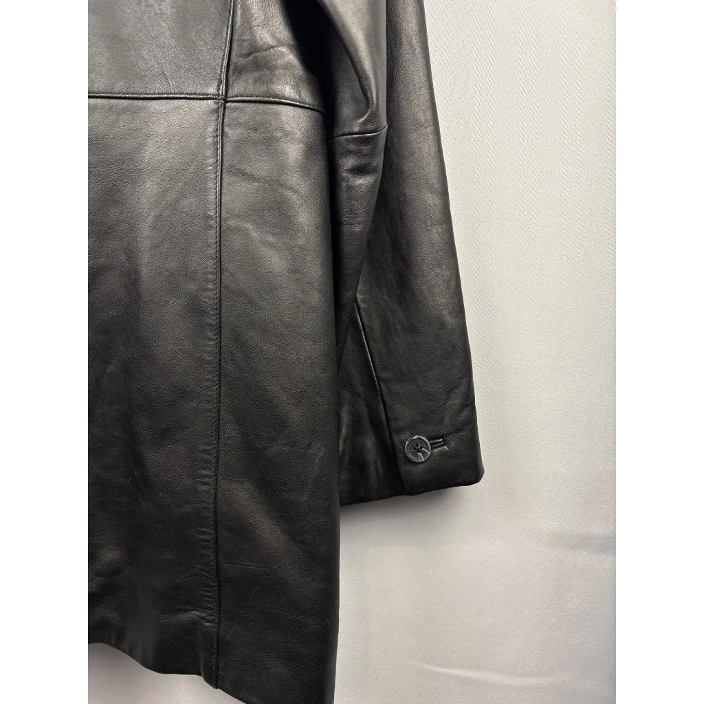 Women’s Alfani Outerwear Large Black Leather Overcoat - Image 4