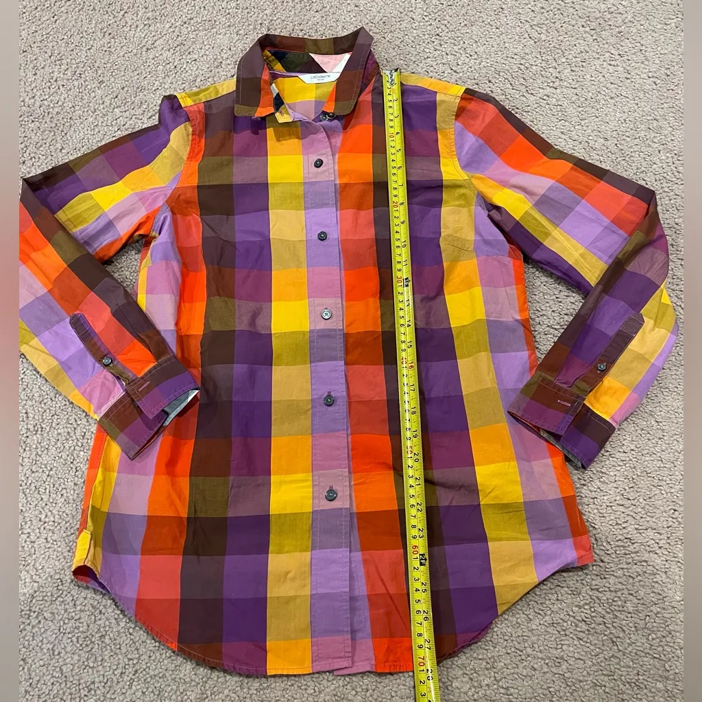 LIZ CLAIBORNE Trending Fall Womens Multicolor Plaid Long Sleeve Shirt - Image 5