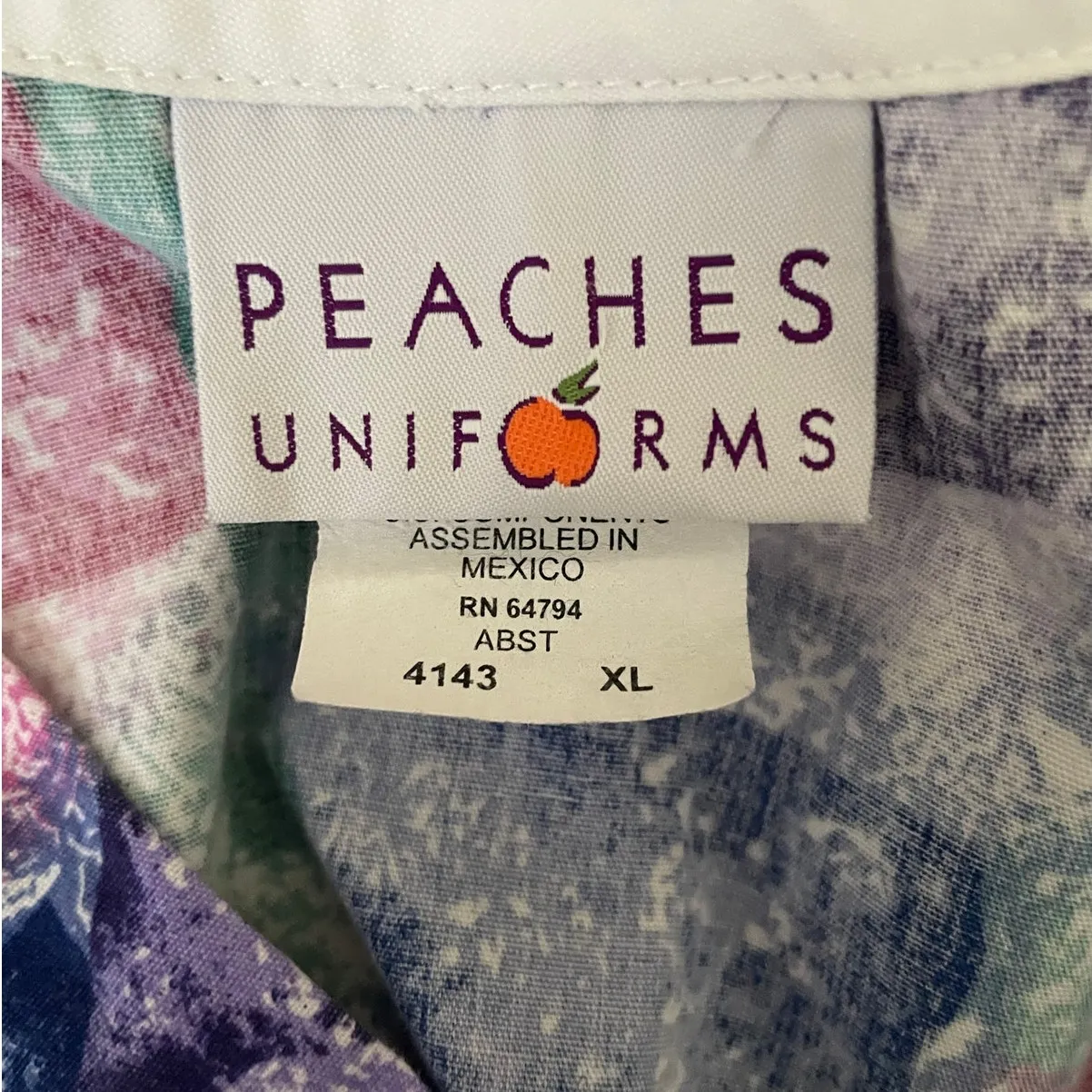 Peaches Uniform Scrubs Women Top XL Medical Uniform Nurse‎ Work Dental Casual Purple - Image 2