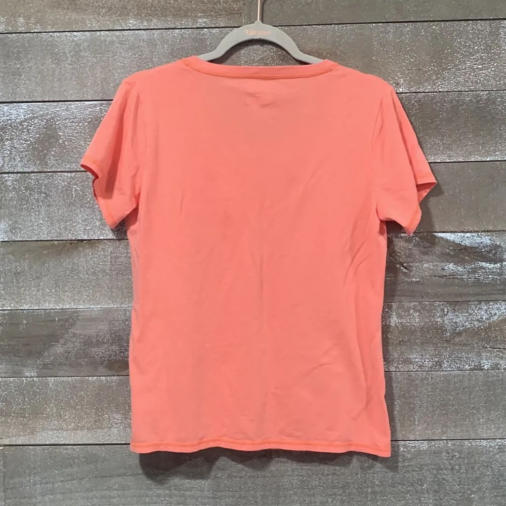 Cariloha bamboo fit performance fit organic cotton blend tee in sunkissed coral Orange Size L - Image 5
