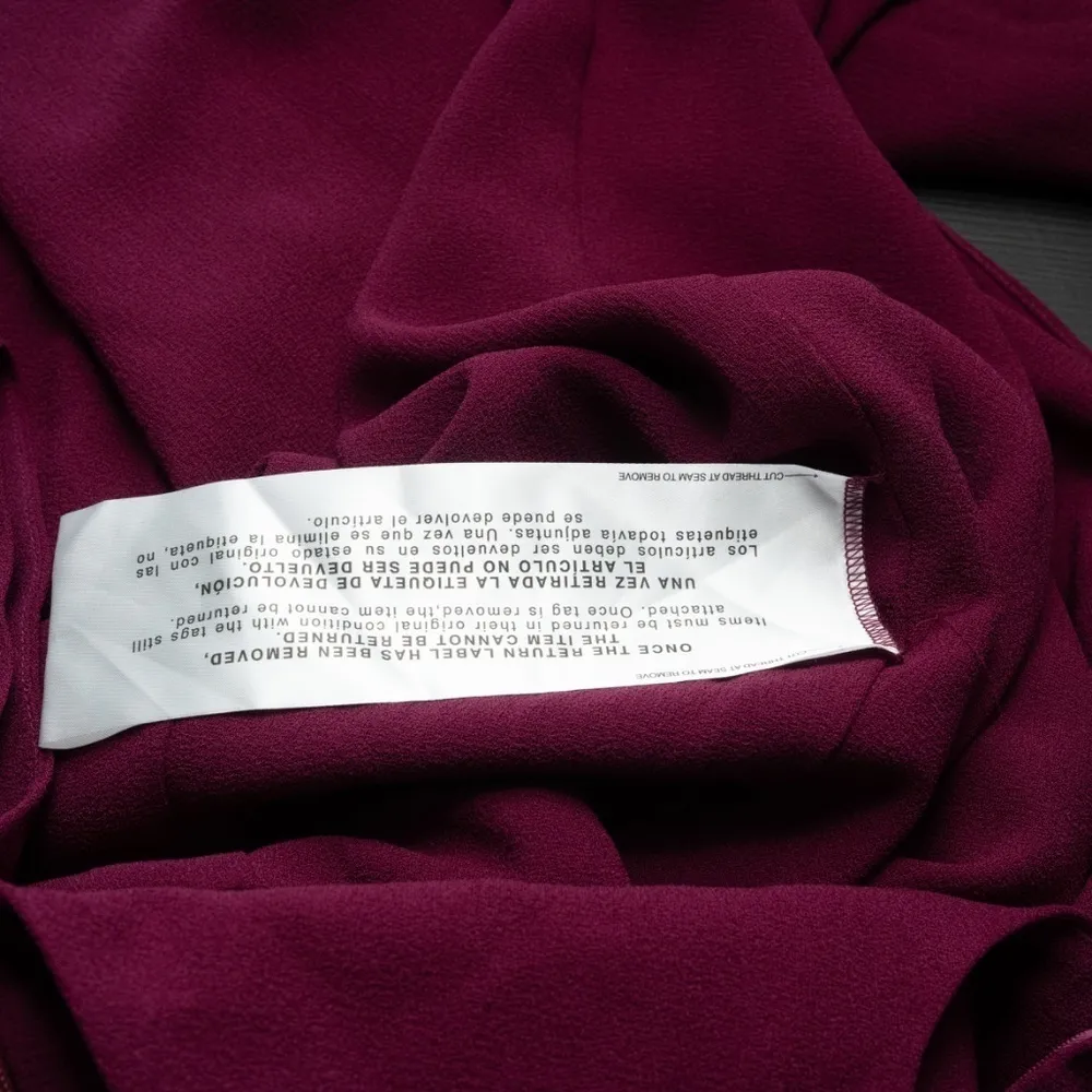 Dress The Population - V-neck Crepe Gown Burgundy Small - Image 9