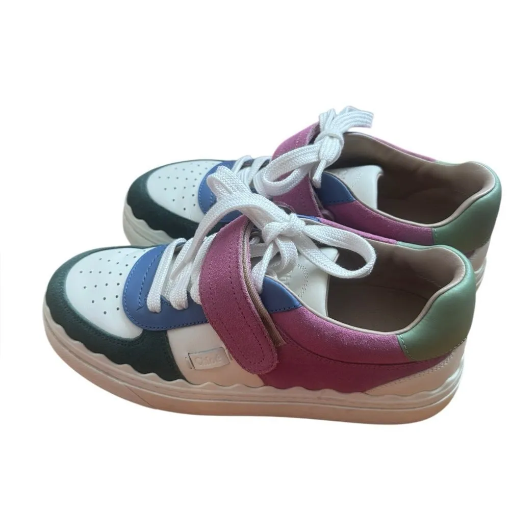 Chloe MULTICOLOR LAUREN SNEAKERS IN 51H CREAMY LILAC 39 - Image 3