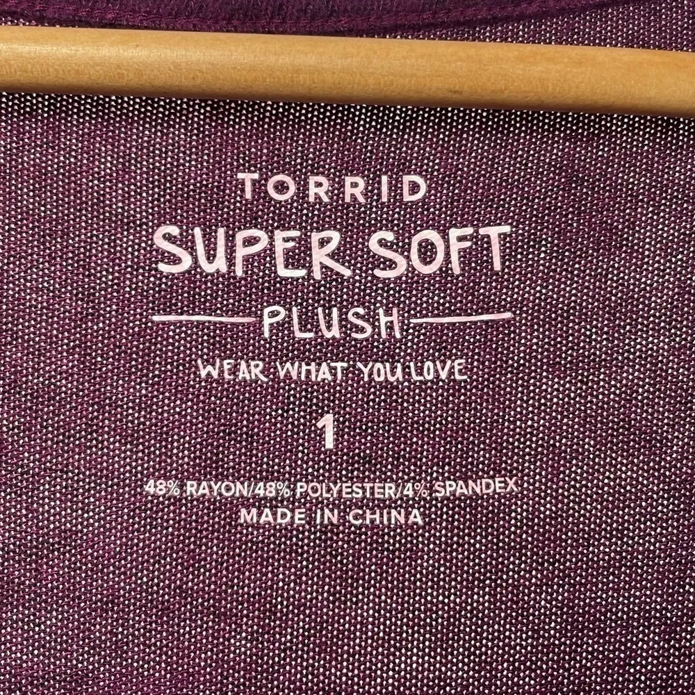 Torrid Super Soft Plush Scoop Neck Tiered Babydoll Top in Potent Purple Size 1X‎ - Image 5