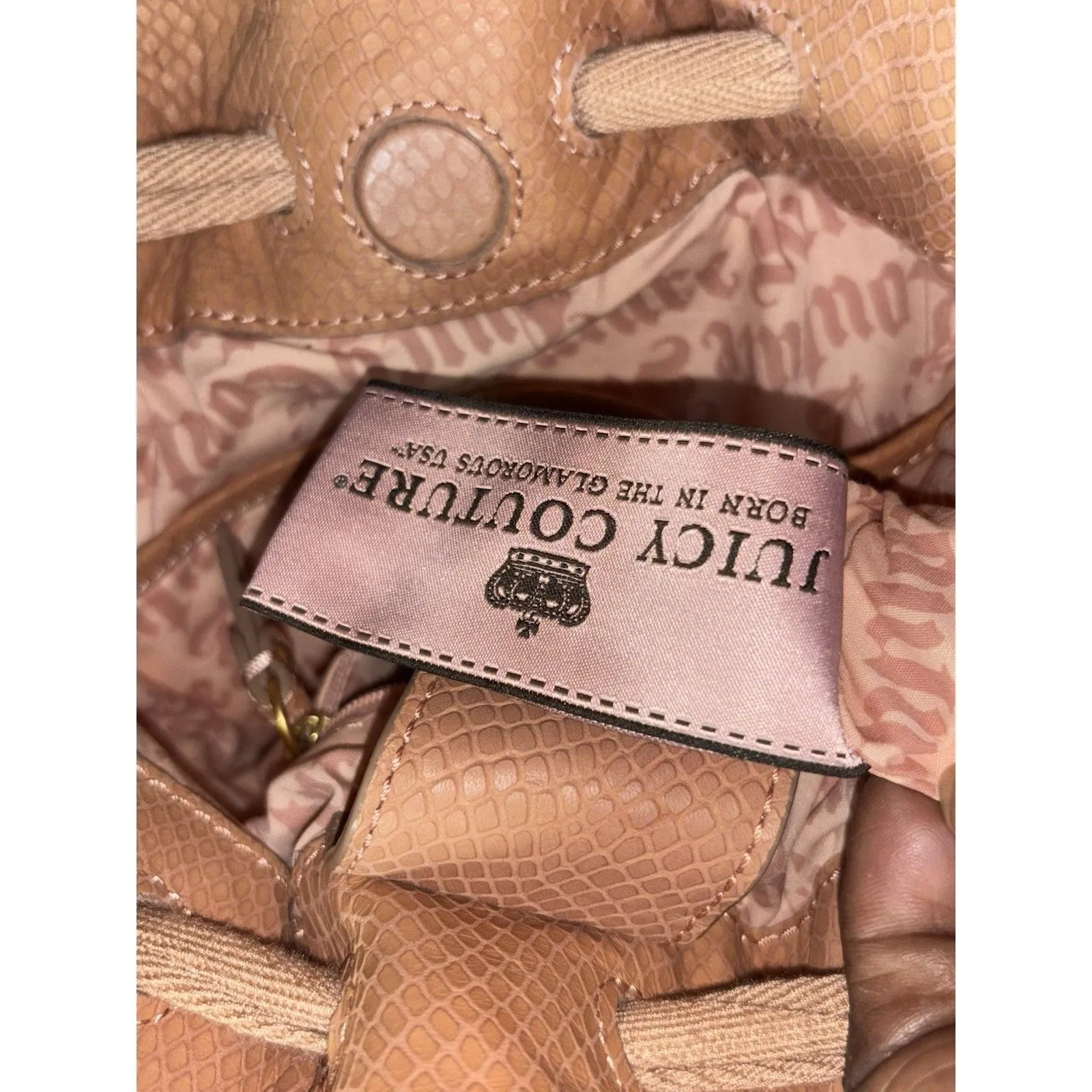 Juicy Couture Embellished Pink Velour Daydreamer Shoulder Bag Purse Vintage Y2K - Image 13