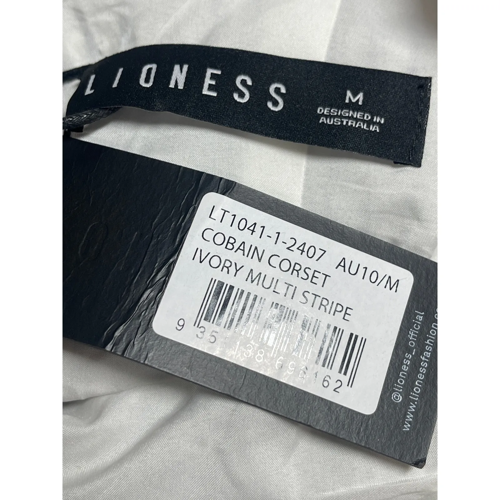NEW Lioness Cobain White Striped Sleeveless Corset Cami Camisole Tank Top Size M - Image 4