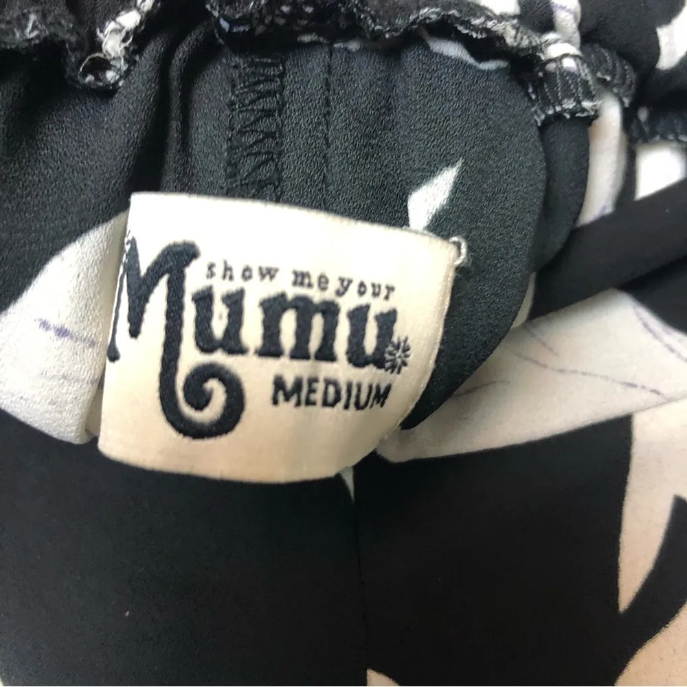 Show Me Your Mumu Carlos Swing Shorts Black & White Floral Orchid Print - Image 3