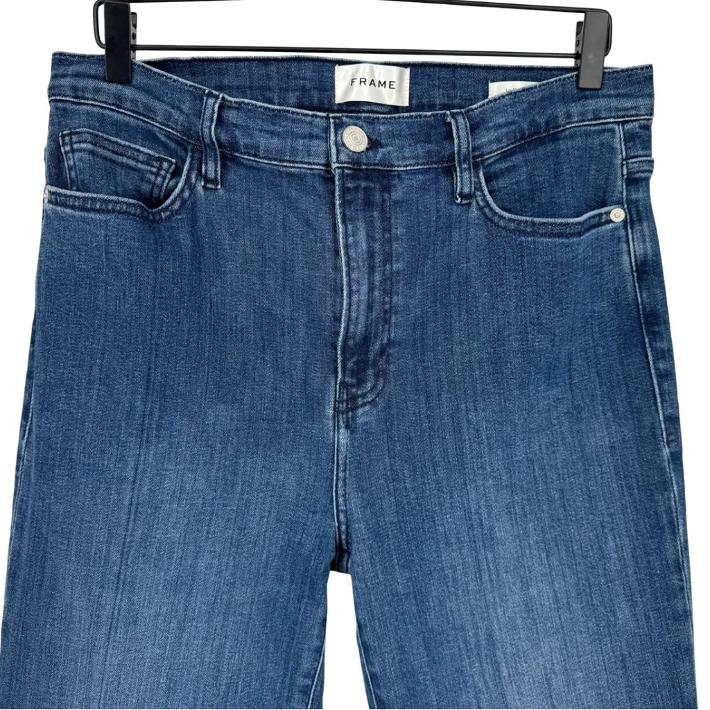 Frame Le Easy Flare Release Hem Jeans Thunderstorm Dark Wash High-Waist 31 - Image 5