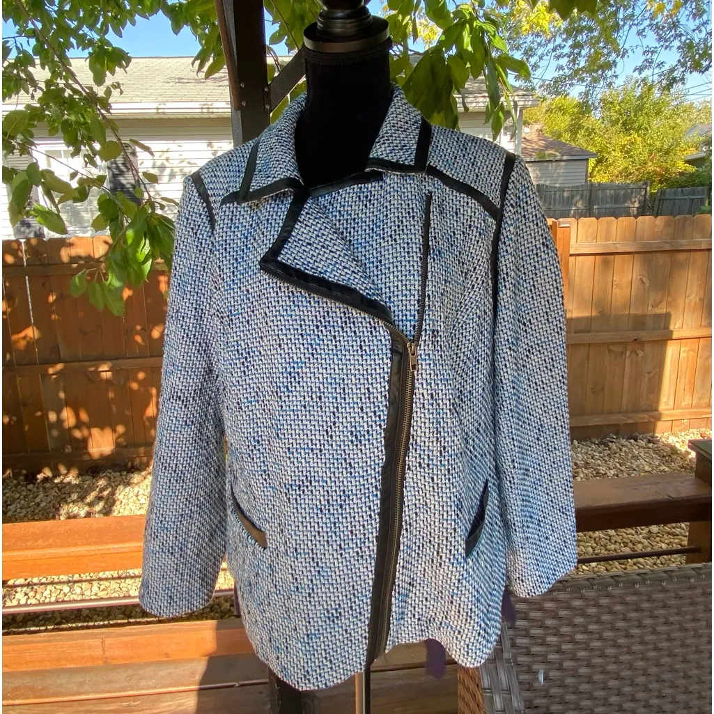 Tweed blazer VERY DRESSY 💙🤍🖤 Blue Size 16W - Image 5