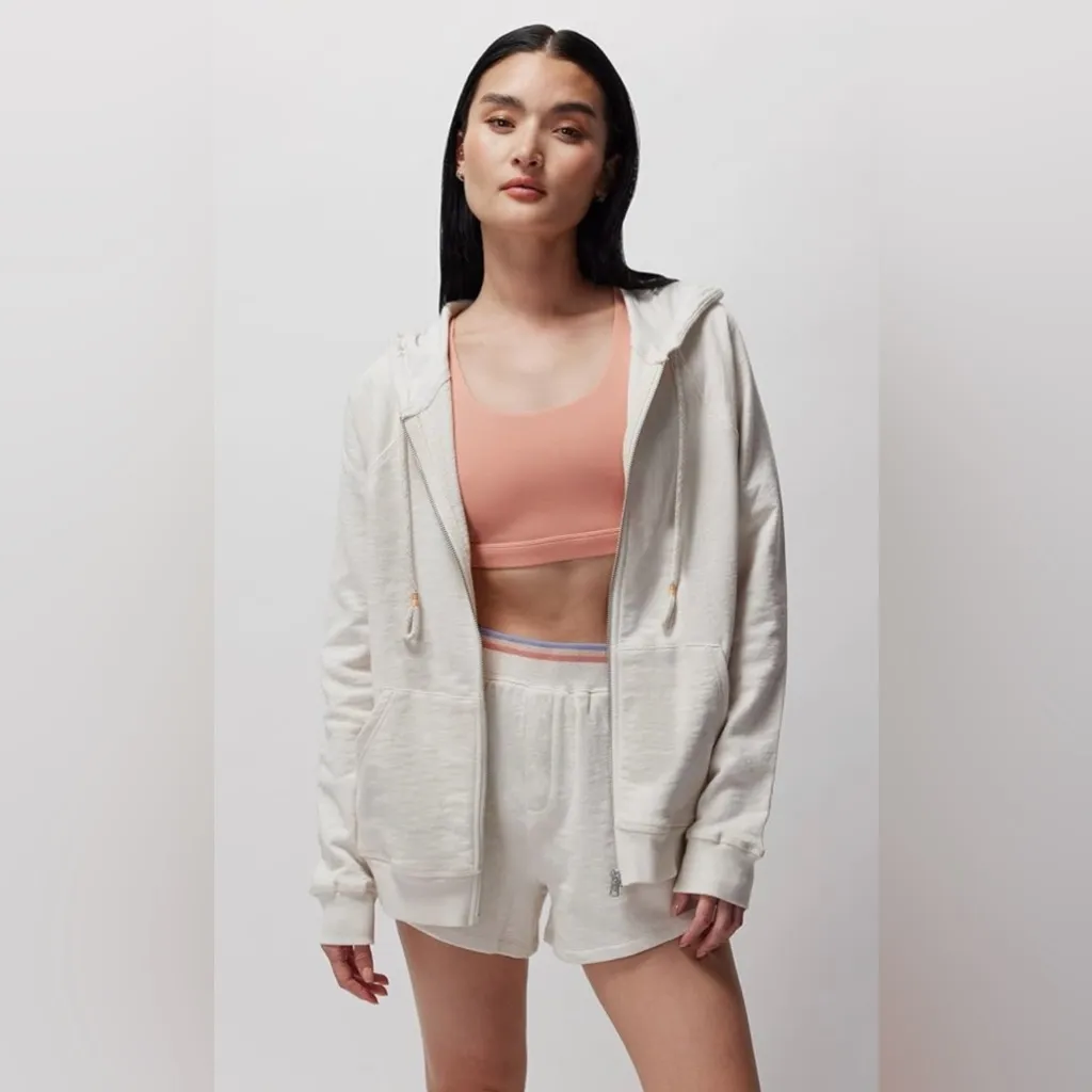 Spiritual Gangster NWT Gratitude Slub Terry  Raglan Full Zip Cream Hoodie XS - Image 3