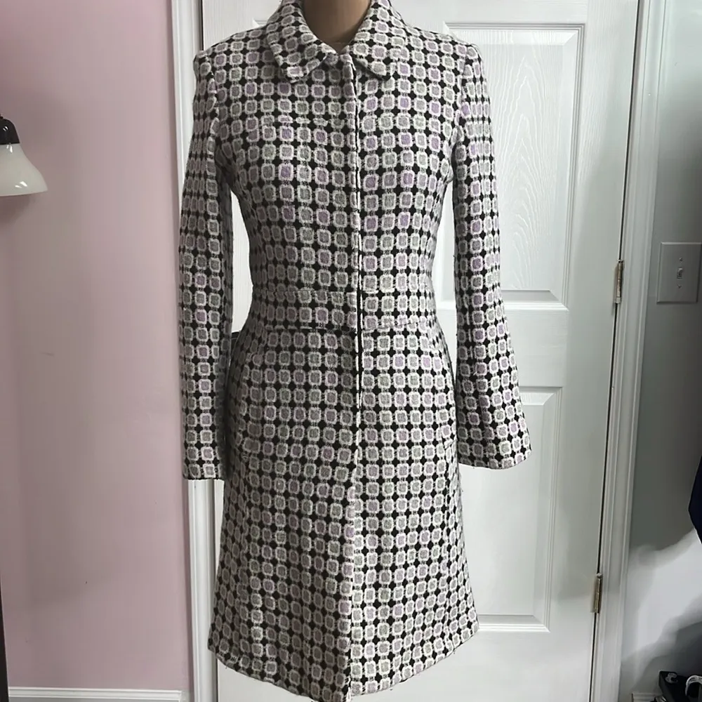Marvin Richard’s Wool Blend Geometric Print Coat Size XS - Image 2