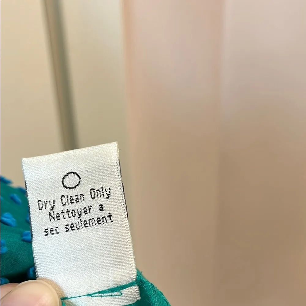 Anthropologie Sachin + Babi Swiss Dot Teal & Blue Mini Silk Blend Dress - Size 4 - Image 13