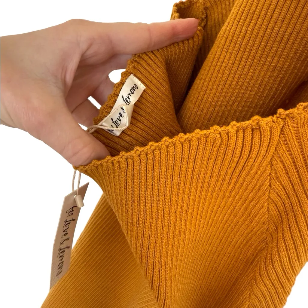 NWT For Love & Lemons Maggie Midi Knit Dress In Orange Size S Small - Image 9
