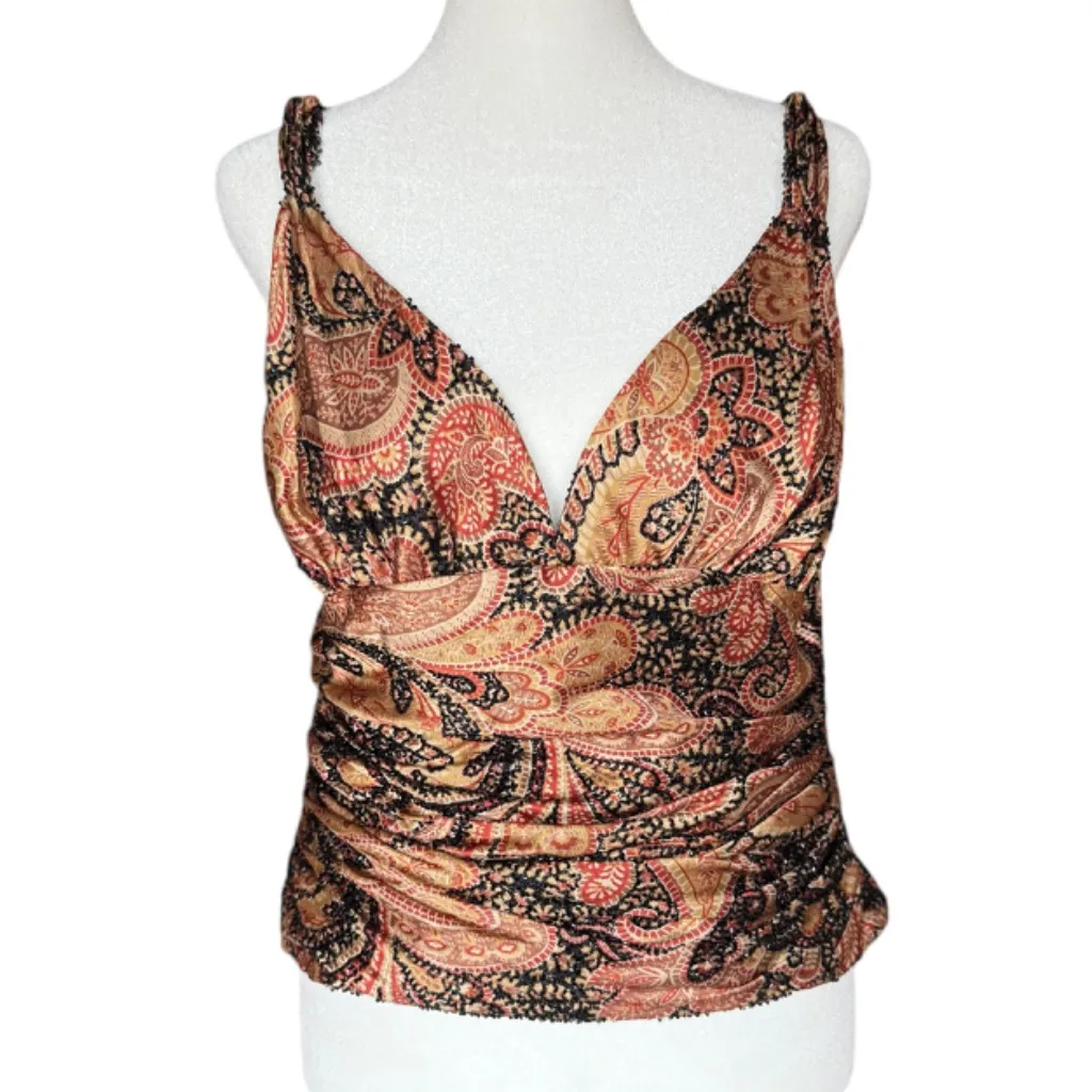 Carmen‎ Marc Valvo Sateen and Beaded Evening Top Sz 12 - Image 2