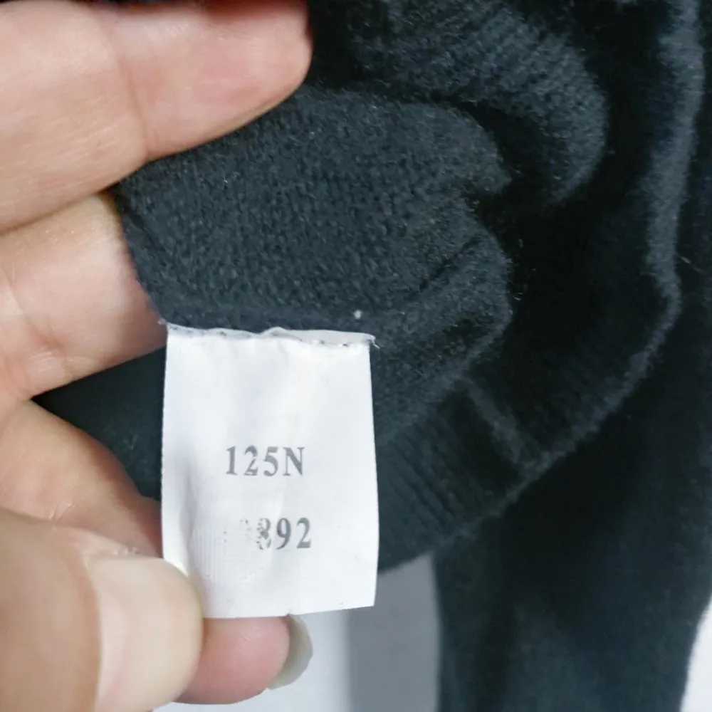 Orvis Classic Black 100% Cashmere Long Sleeve Turtleneck Sweater Size Large - Image 7