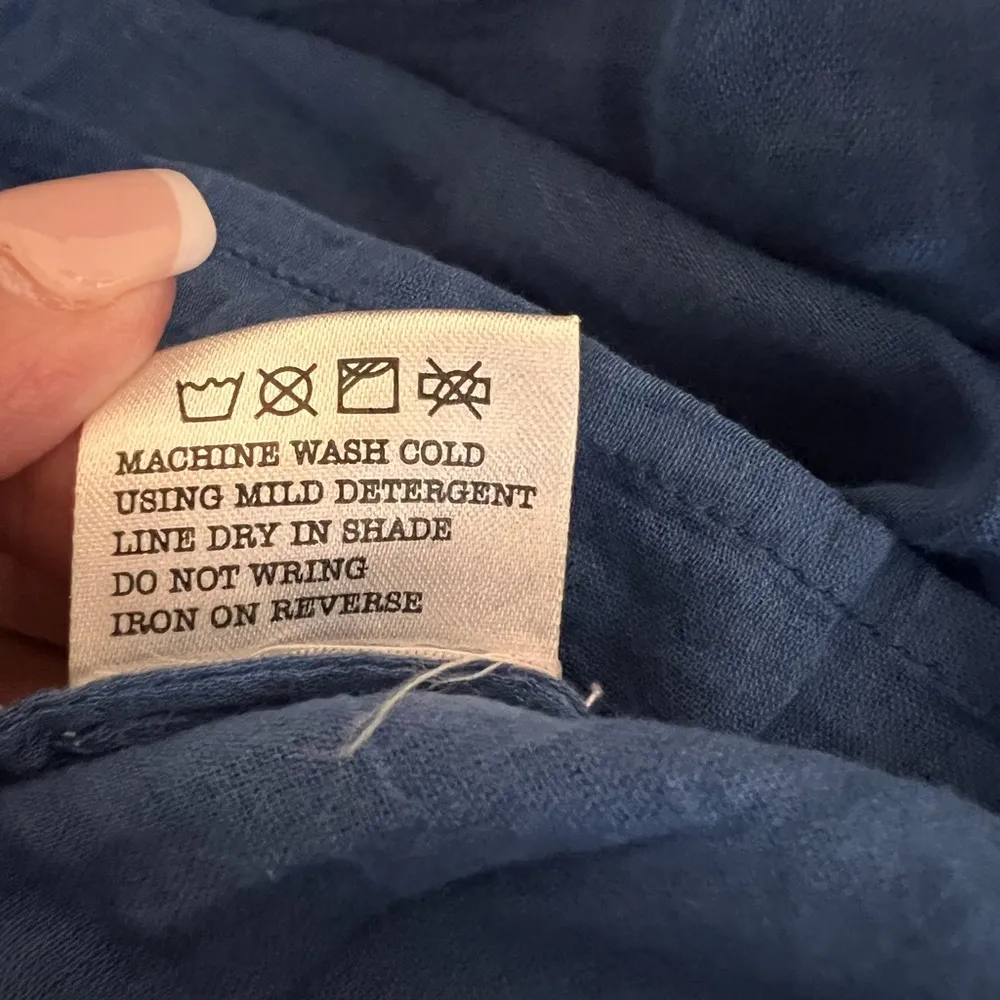 Olivia James The Label 100% Cotton Waverly True Blue Floral Foxes Dress Size L Size L - Image 15