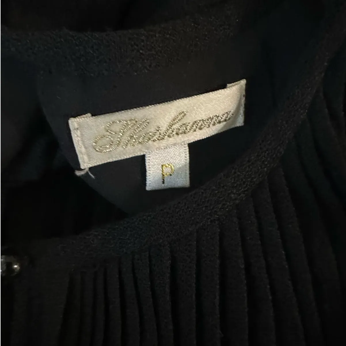 Shoshanna Maxi Dress Black Sleeveless Halter Key Hole Neck Pleated - Image 5