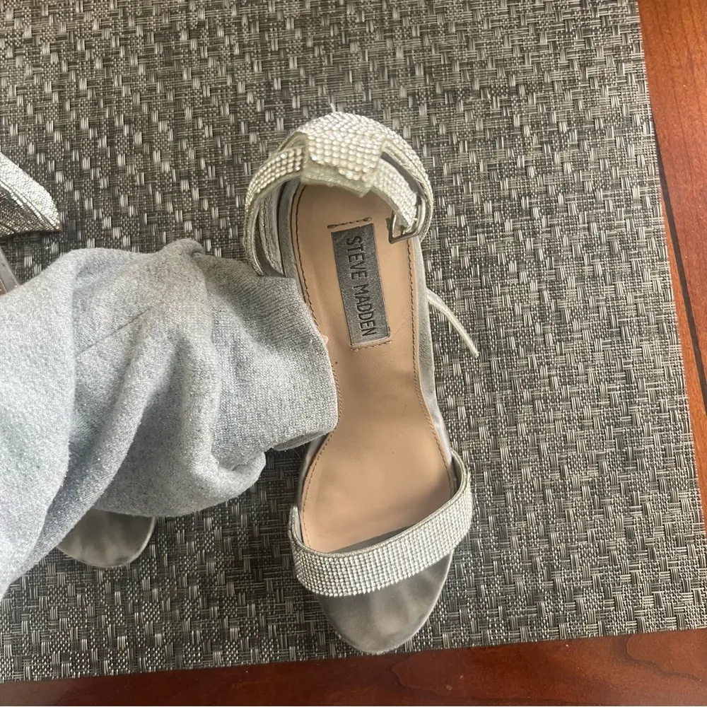 Steve Madden Silver Rhinestone Heels - Image 4