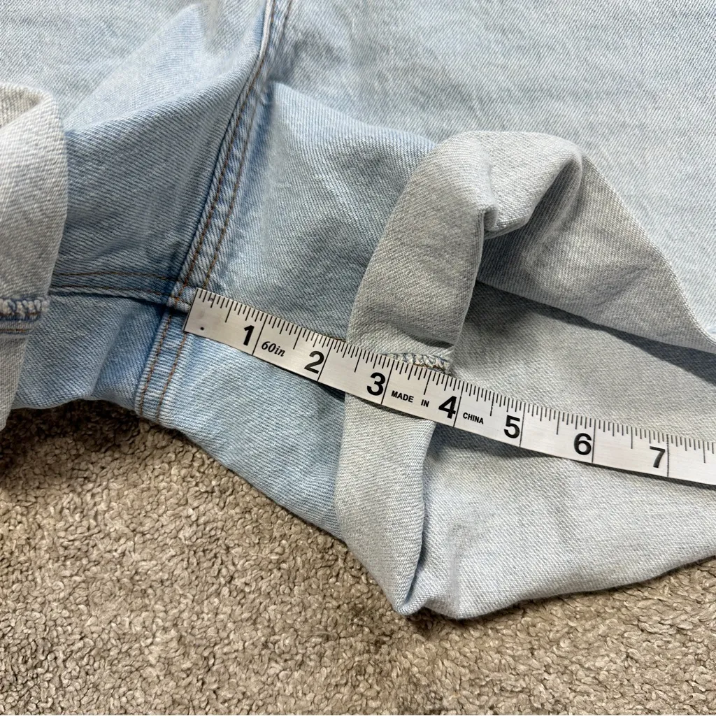 Abercrombie & Fitch Curve Love The Dad Short High Rise Cuff Hem Light Wash 34/18 - Image 13