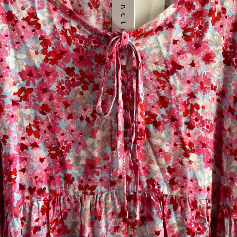 Sanctuary Dress New Crush Babydoll Tiered Long Sleeve Dress Oasis Bloom Sz S NWT - Image 8