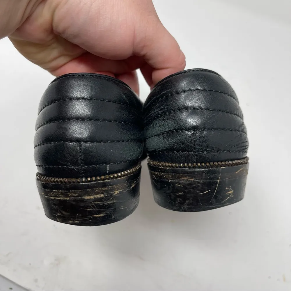 The Kooples houndstooth pony hair black leather loafers sz 37 6 - Image 3