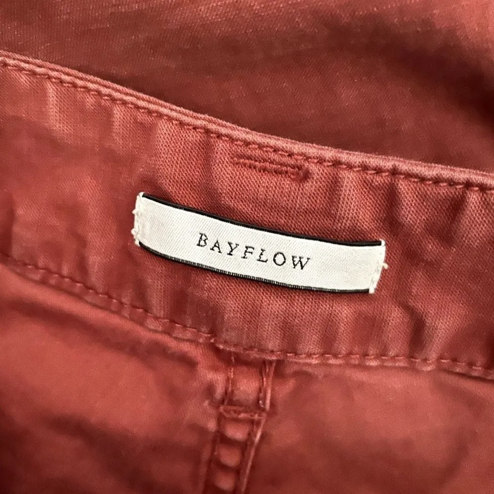 Bayflow burnt orange red jeans pants straight leg large pockets comfortable Size undefined - Image 3
