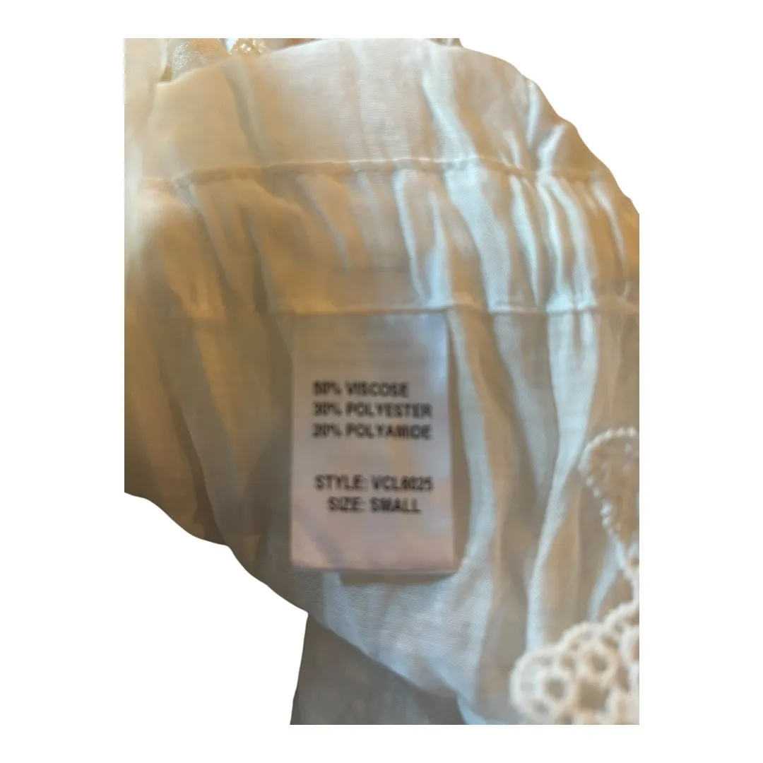 Elan White Coverup Size S Lace Trim - Image 4