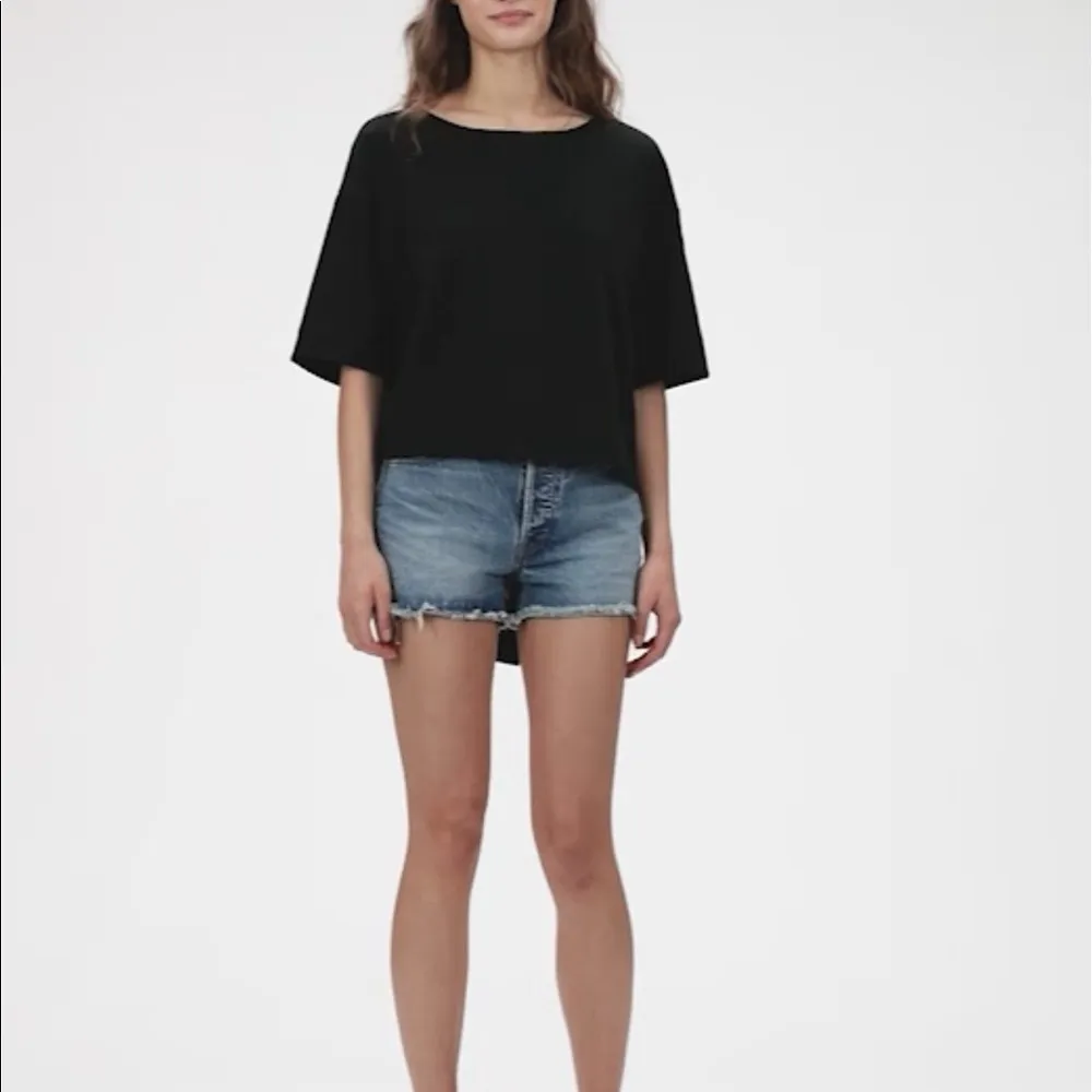 Tie-Back‎ Cropped T-Shirt black - Image 3