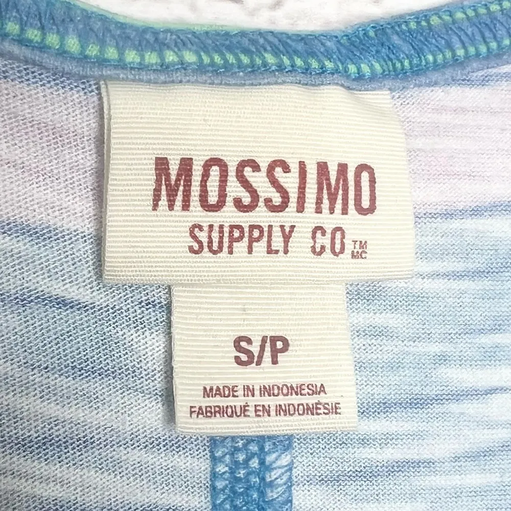 Mossimo Supply Co. Blue Pink & Teal Green Striped Racerback Tank Top Size Small - Image 6
