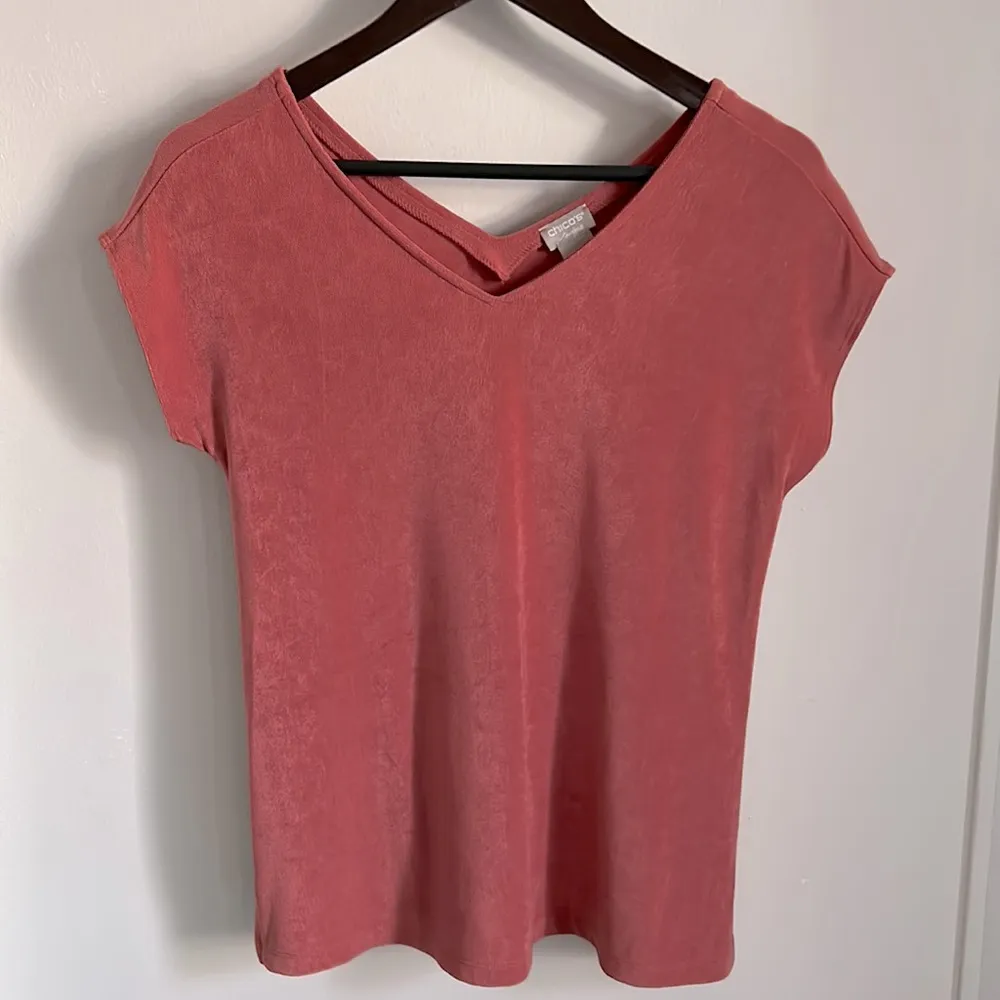 Chico’s New Women’s 2-Piece Double V-Neck Top and Wide Leg Ankle Pant Loungewear - Image 2