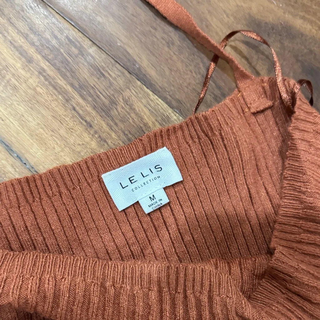 Le Lis Terracotta Ribbed Bodysuit - Image 2