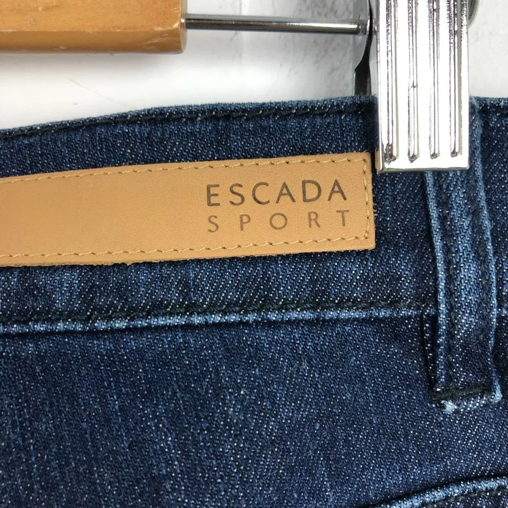 New Escada Sport High Rise Straight Leg Jeans Dark Wash Size 38 Women's Denim - Image 10