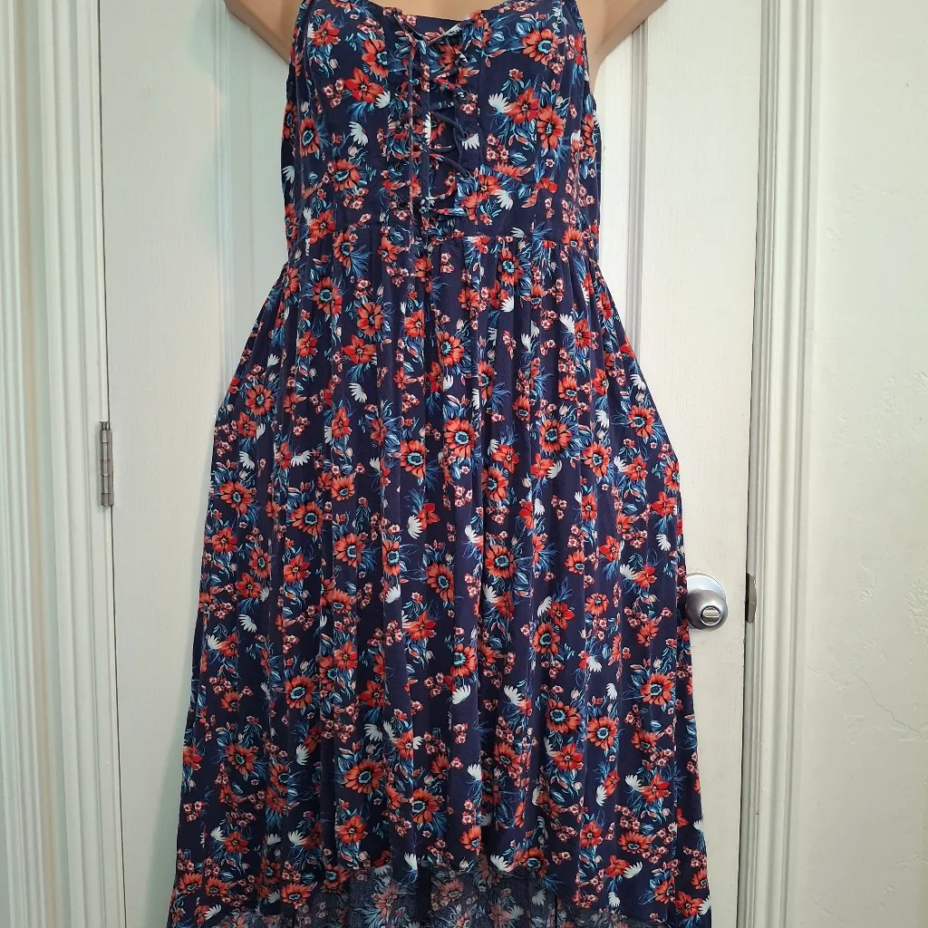 Torrid Sz 1 Floral Navy Blue Dress - Image 3