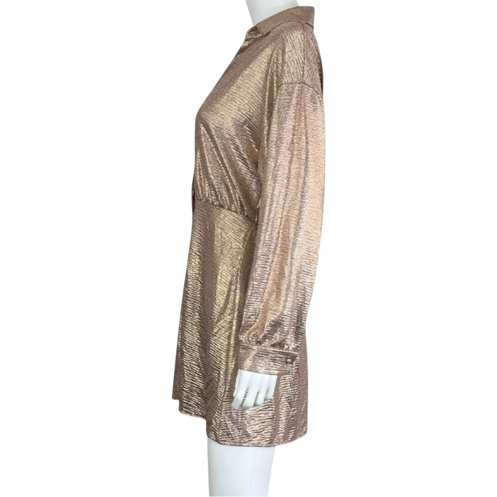 SELF CONTRAST NWT Rose Gold Mini Dress Size L Pink Size L - Image 4