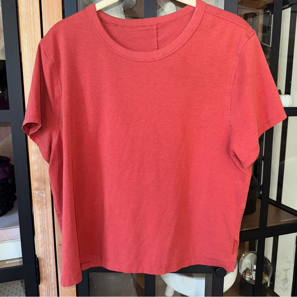Lululemon short sleeve crew tee Classic-Fit Cotton T-Shirt Red Rock rust brick - Image 2