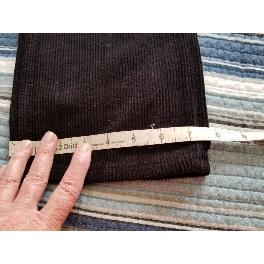 TOPSHOP Black Straight Leg Corduroy High Rise Button Fly Jeans Womens 30/30 US 8 - Image 9