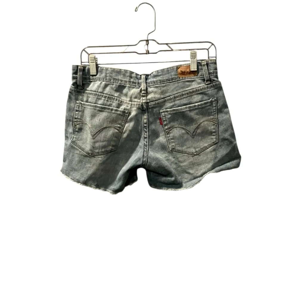 Levi Strauss Midi Shorts Light Wash Blue Denim Jean Shorts Size 5 Casual Summer - Image 4