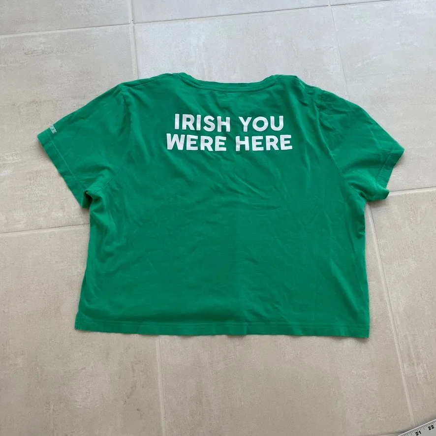 VS Pink Irish you were here shamrock graphic crop top tee XL TS 1952 Green - Image 9